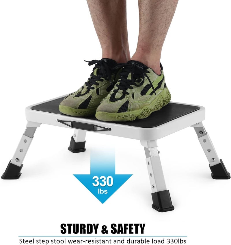 Jocauto Folding Step Stool, Height-Adjustable Step Stool with Non-Slip Platform, Step Ladder for Adults or Kids in Kitchen, Home, 330 Lbs Capacity - Image 3